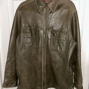 Alfani Men's Brown Leather Jacket